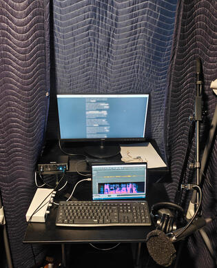 booth interior an interior photo of my playpen booth, set up for recording